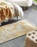 Pikkukuva 2 / 7: Matto keltainen beige 80 x 150 cm viskoosi itämainen kuvio suorakulmio boho