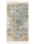 Pikkukuva 1 / 7: Matto keltainen tummanvihreä 80 x 150 cm viskoosi itämainen kuvio suorakulmio boho