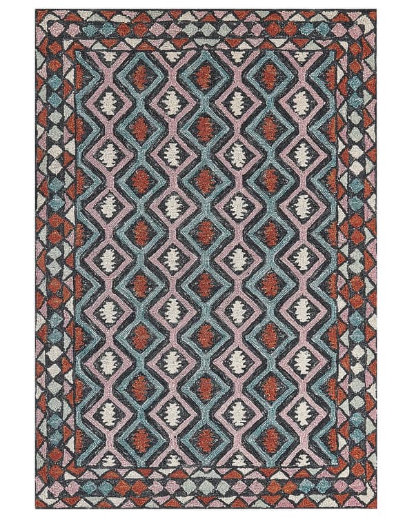 Tæppe Multifarvet Uld 160 x 230 cm Fladvævet håndtuftet geometrisk orientalsk mønster