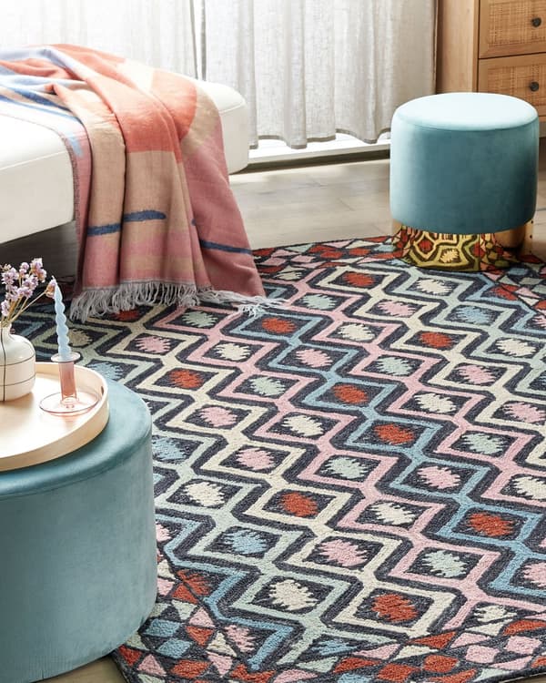 Tæppe Multifarvet Uld 160 x 230 cm Fladvævet håndtuftet geometrisk orientalsk mønster