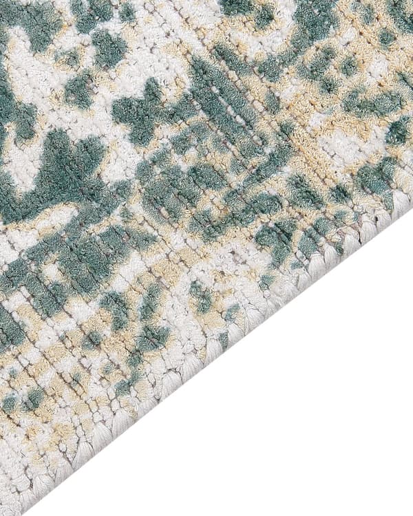 Viskosmatta Beige och Grön 140 x 200 cm Orientalisk Vardagsrum Sovrum