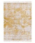 Miniatyrbild 4 av 7: Viskosmatta Gul och Beige 140 x 200 cm Orientalisk Vardagsrum Sovrum