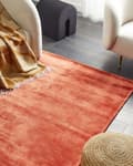 Pikkukuva 2 / 7: Matto oranssi viskoosi 160 x 230 cm käsintehty suorakulmio moderni industriaalinen tyyli
