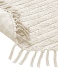 Miniatyrbillede 6 af 7: Tæppe Beige Bomuld ⌀ 140 cm Tuftet med frynser mønster Boho Stue Soveværelse