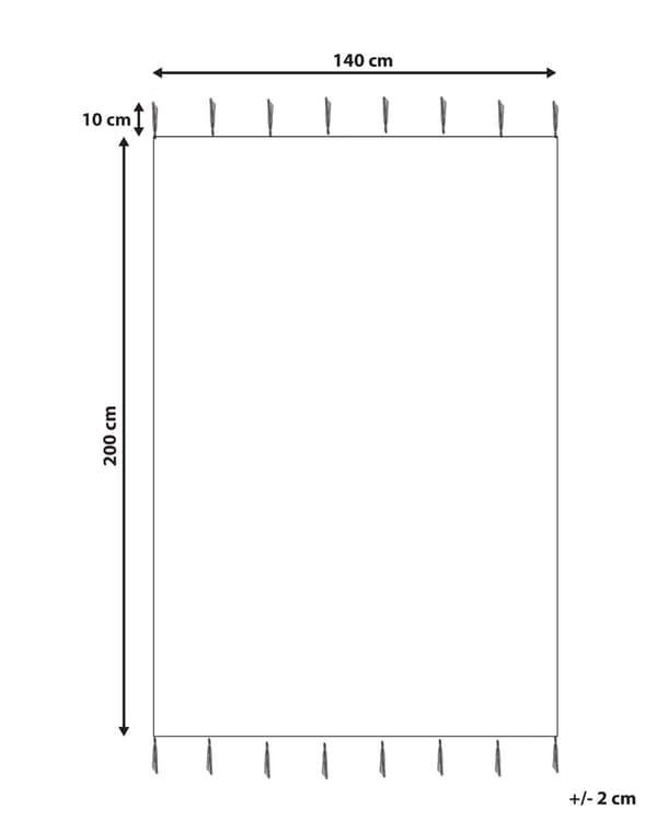 Matta Ljusbeige Bomull 140 x 200 cm Trasmatta med Tofsar Bohemisk Stil