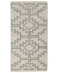Miniatyrbilde 4 av 7: Teppe Beige Svart Ull 80 x 150 cm Geometrisk mønster Håndtuftet Boho Dekorativt Stue Soverom