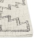Miniatyrbilde 5 av 7: Teppe Beige Svart Ull 80 x 150 cm Geometrisk mønster Håndtuftet Boho Dekorativt Stue Soverom