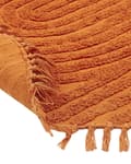 Miniatyrbilde 5 av 6: Teppe Oransje Bomull ø 140 cm Rundt teppe Frynser Mønster Boho Dekorativt Stue Soverom