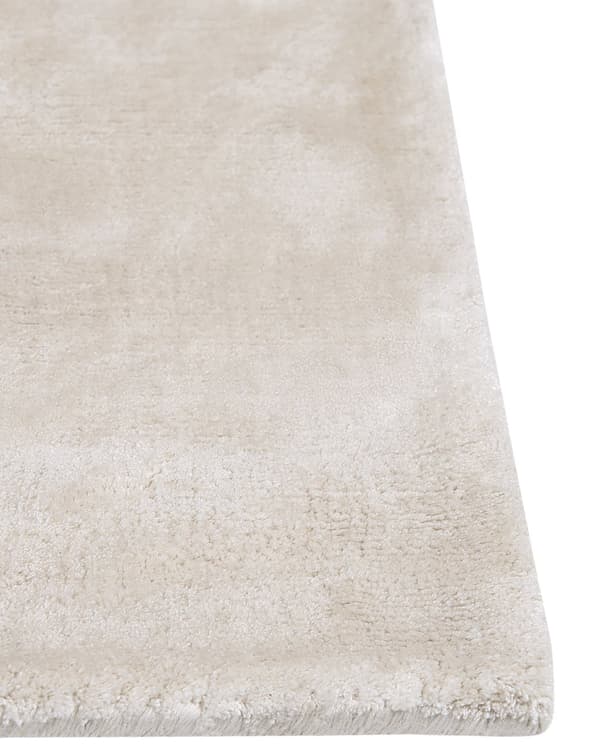 Teppe Lys beige Viskose 80 x 150 cm Håndvevd Kort lugg Moderne Dekorativt Stue Soverom