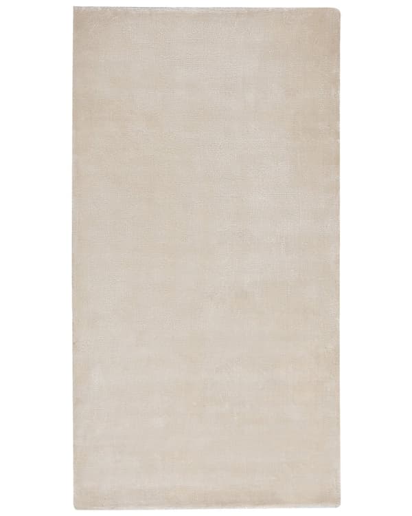 Teppe Lys beige Viskose 80 x 150 cm Håndvevd Kort lugg Moderne Dekorativt Stue Soverom