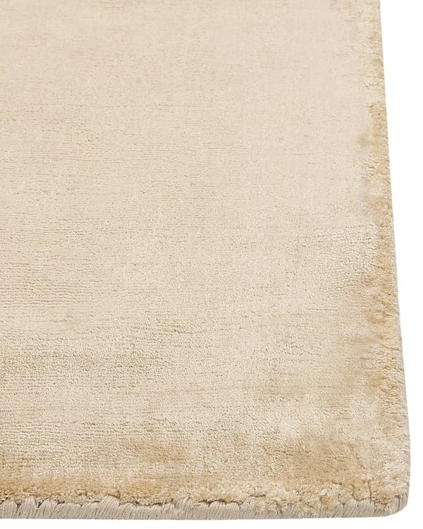 Teppe Sandbeige Viskose 140 x 200 cm Håndvevd Kort lugg Moderne Dekorativt Stue Soverom