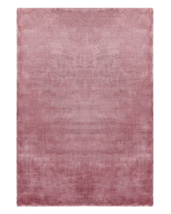 Teppe Rosa Viskose 140 x 200 cm Håndvevd Kort lugg Moderne Dekorativt Stue Soverom