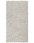 Miniatyrbilde 4 av 6: Teppe Hvit Grå Ull 80 x 150 cm Håndvevd Geometrisk mønster Skandinavisk stil Moderne Stue Soverom