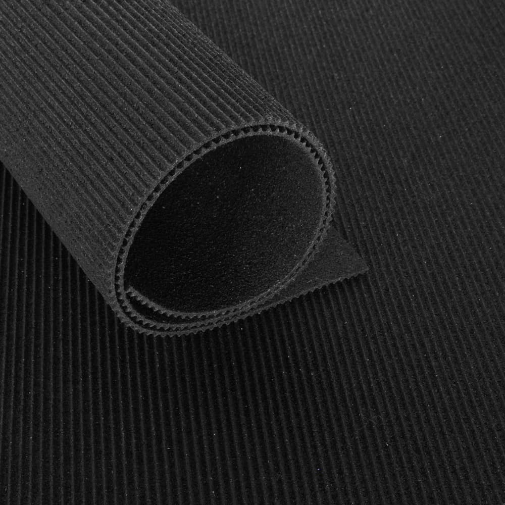Gerecyclede rubbermat op rol - Fijne ribbel 3 mm - Breedte 120 cm