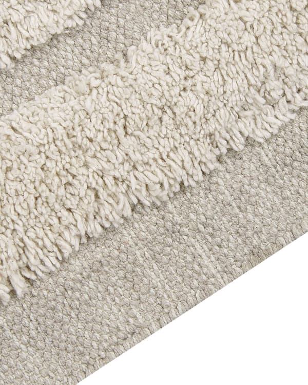 Bomullsteppe Teppe Beige Bomull 80 x 150 cm Shaggy Rektangulært med dusker Boho