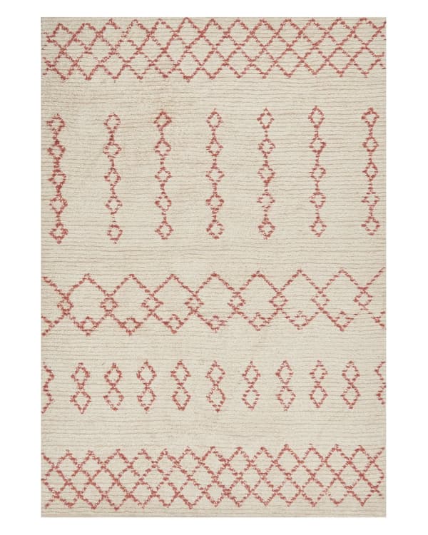 Gulvtæppe Beige Lyserød Bomuld 140 x 200 cm Moderne Fladvævet Løs Kelimtæppe til Entre Indendørs Design til Pigeværelse