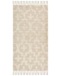 Miniatyrbillede 4 af 7: Område Tæppe Beige Bomuld 80 x 150 cm Minimalistisk Tuftet Shaggy Geometrisk Mønster Stue Soveværelse
