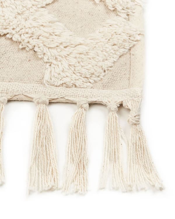 Gulvtæppe Beige Bomuld 160 x 230 cm Moderne Fladvævet Løs Kelimtæppe under Sofabord til Entre Indendørs Design til Pigeværelse