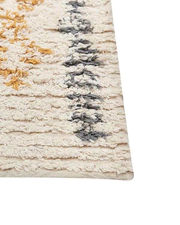 Matto puuvilla beige/keltainen 160 x 230 cm geometrinen kuvio olohuoneen matto