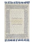 Miniatyrbild 1 av 6: Matta Beige Bomull 140 x 200 cm Geometriskt Mönster Handtuftade Tofsar Flatweave Vardagsrum Sovrum