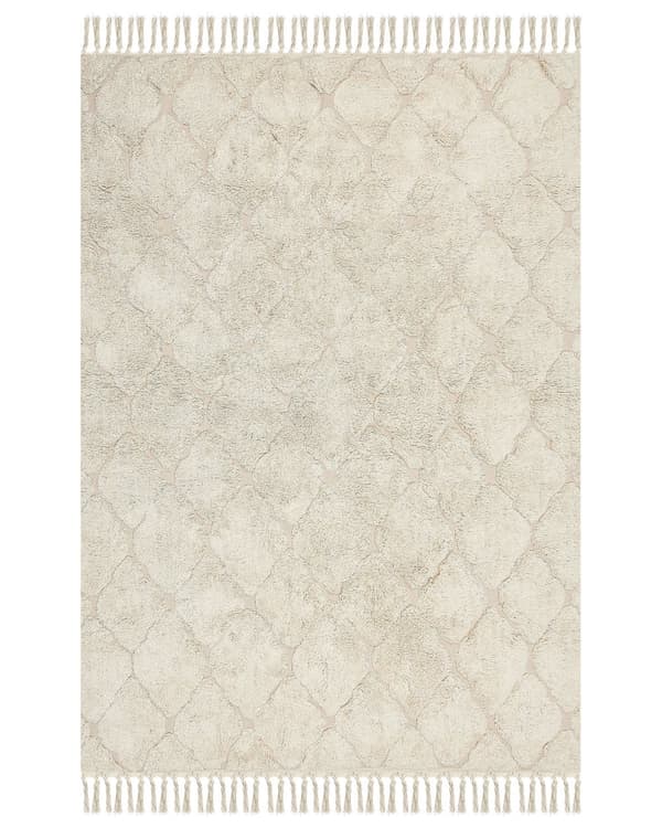 Matto beige puuvilla 140 x 200 cm minimalistinen geometrinen kuvio moderni tyyli