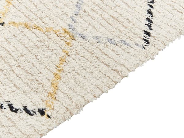 Matto beige puuvilla 160 x 230 cm minimalistinen käsin tuftattu geometrinen kuvio