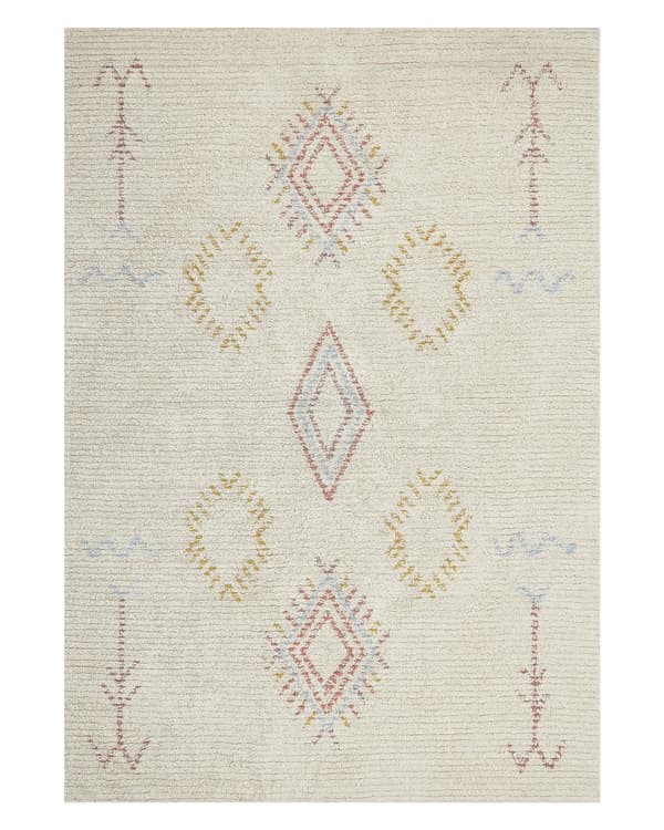 Gulvteppe Beige Flerfarget Bomull 140 x 200 cm Geometrisk Mønster Håndtuftet Stue Soverom