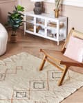 Miniatyrbilde 2 av 6: Gulvteppe Beige Bomull 160 x 230 cm Geometrisk Mønster Håndtuftet Stue Soverom