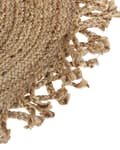 Miniatyrbillede 5 af 7: Jute Tæppe Beige Rund 120 cm Flettet Naturlig Boho Rustik Stue Soveværelse Spisestue