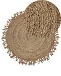 Miniatyrbillede 1 af 7: Jute Tæppe Beige Rund 120 cm Flettet Naturlig Boho Rustik Stue Soveværelse Spisestue
