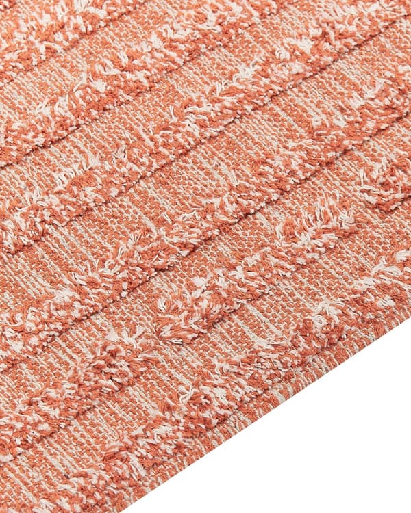 Tæppe Orange Bomuld 140 x 200 cm Rektangulært håndtuftet Boho moderne stil