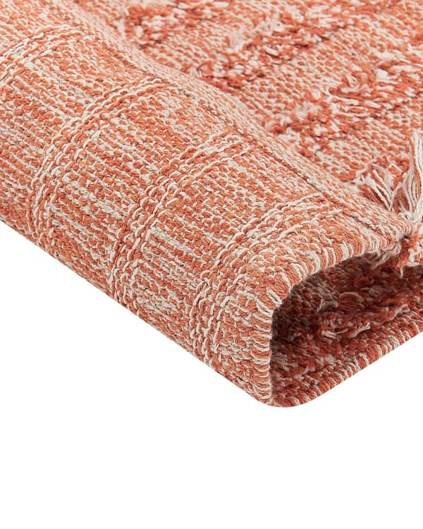 Tæppe Orange Bomuld 140 x 200 cm Rektangulært håndtuftet Boho moderne stil