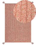 Miniatyrbillede 1 af 7: Tæppe Orange Bomuld 140 x 200 cm Rektangulært håndtuftet Boho moderne stil