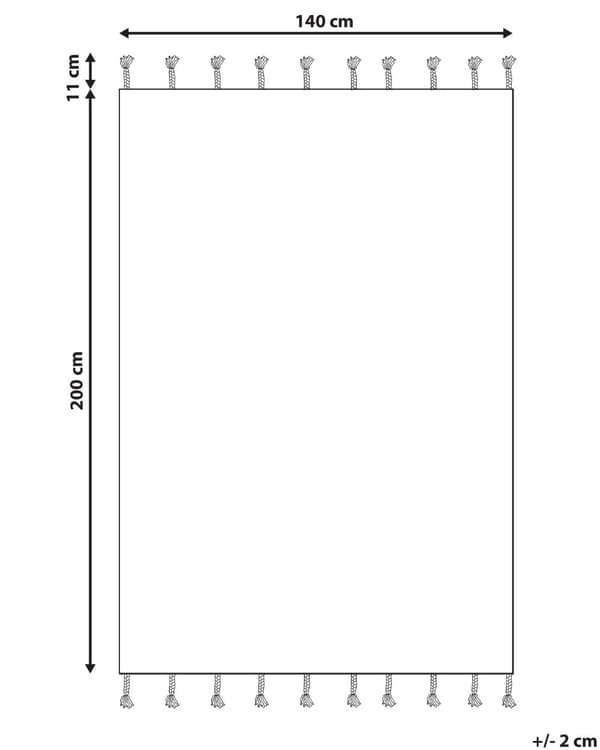 Matto monivärinen 140 x 200 cm puuvilla hapsut geometrinen kuvio suorakulmio moderni boho