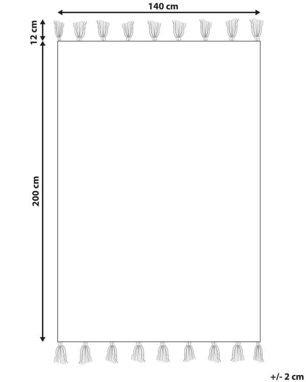 Matto punainen 140 x 200 cm puuvilla tupsut geometrinen kuvio perinteinen moderni
