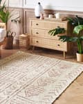 Miniatyrbilde 2 av 6: Gulvteppe Beige Rosa Flerfarget Bomull 160 x 230 cm Geometrisk Mønster Håndtuftet Stue Soverom