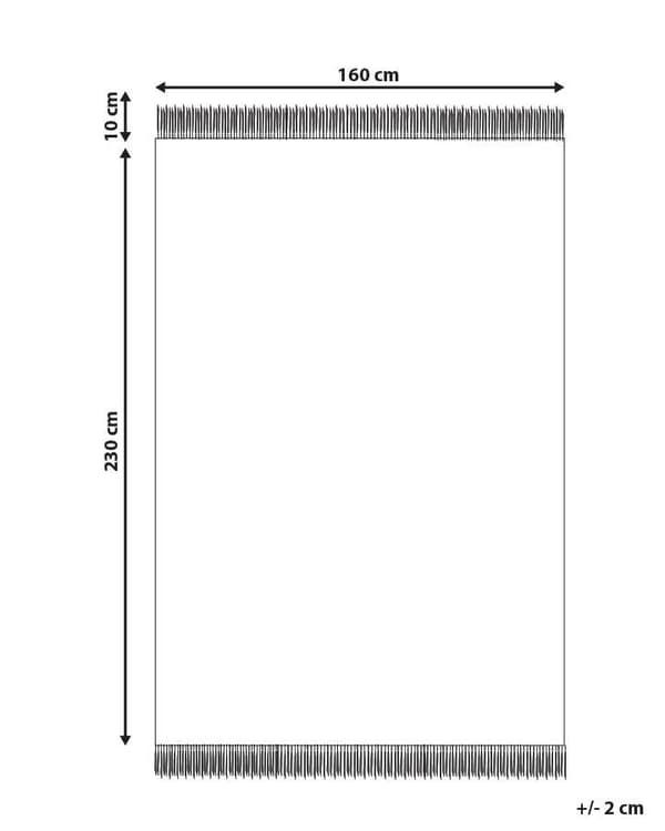 Tæppe Beige og Sort Bomuld 160 x 230 cm Minimalistisk Tuftet Blomstermønster Frynset Stue Soveværelse
