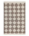 Miniatyrbillede 1 af 6: Tæppe Brunt og Beige Bomuld 140 x 200 cm Rektangulært med Kvaster Geometrisk mønster Boho Stil