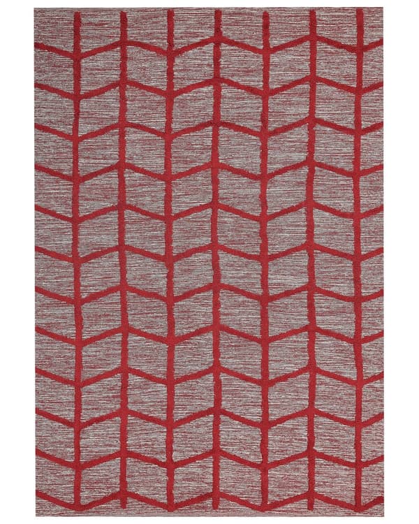 Tæppe Rødt Bomuld 160 x 230 cm Rektangulært Håndtuftet Geometrisk Mønster Boho Stil