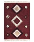 Pikkukuva 1 / 6: Matto punainen 160 x 230 cm puuvilla tuftattu geometrinen kuvio hapsut moderni boho