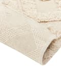 Miniatyrbilde 6 av 7: Teppe Beige Bomull 80 x 150 cm Geometrisk mønster Frynser Tuftet Shaggy Minimalistisk Boho Dekorativt Stue Soverom