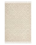 Miniatyrbilde 4 av 7: Teppe Beige Bomull 140 x 200 cm Geometrisk mønster Frynser Tuftet Shaggy Minimalistisk Boho Dekorativt Stue Soverom