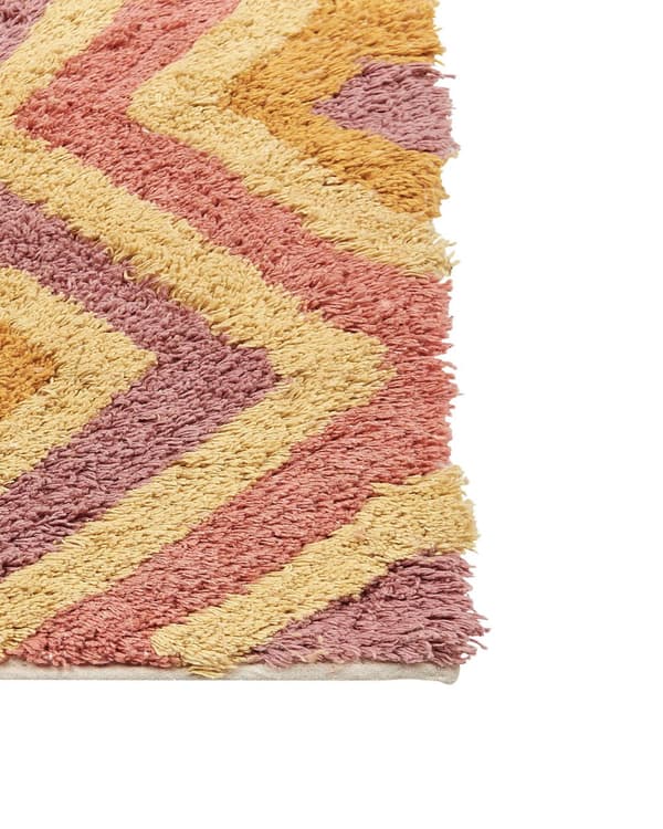 Matta Flerfärgad Bomull 140 x 200 cm Rektangulär Handtuftad Modern Abstrakt Vardagsrum Sovrum Dekor