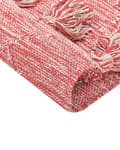 Miniatyrbilde 6 av 7: Teppe Rød Bomull 160 x 230 cm Dusker Geometrisk mønster Rektangulært Moderne Boho Dekorativt Stue Soverom
