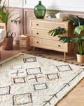 Miniatyrbilde 2 av 6: Teppe Beige Bomull 140 x 200 cm Geometrisk mønster Håndtuftet Rektangulært Moderne Boho Dekorativt Stue Soverom