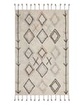 Miniatyrbilde 1 av 6: Teppe Beige Bomull 140 x 200 cm Geometrisk mønster Håndtuftet Rektangulært Moderne Boho Dekorativt Stue Soverom
