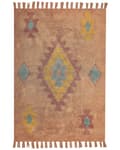 Miniatyrbild 1 av 6: Matta Orange Bomull 160 x 230 cm Rektangulär med tofsar Geometriskt Mönster Boho Orientalisk Stil Vardagsrum