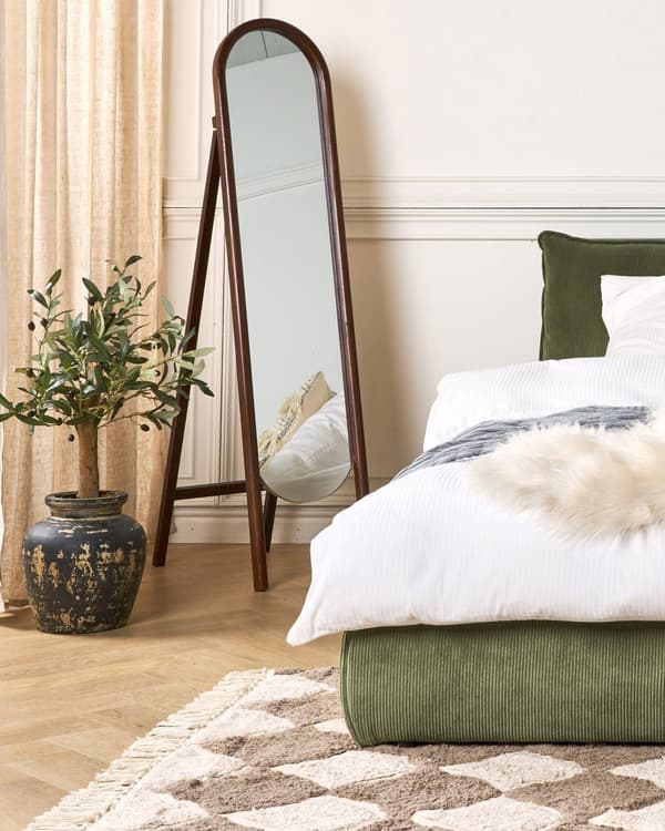 Matta Brun och Beige Bomull 160 x 230 cm Rektangulär med tofsar Geometriskt mönster Boho Orientalisk Stil Vardagsrum