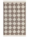 Miniatyrbild 1 av 8: Matta Brun och Beige Bomull 160 x 230 cm Rektangulär med tofsar Geometriskt mönster Boho Orientalisk Stil Vardagsrum