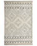 Miniatyrbillede 4 af 7: Tæppe Bomuld Beige og Sort Aztec-mønster 160 x 230 cm Lav luv Moderne Stil